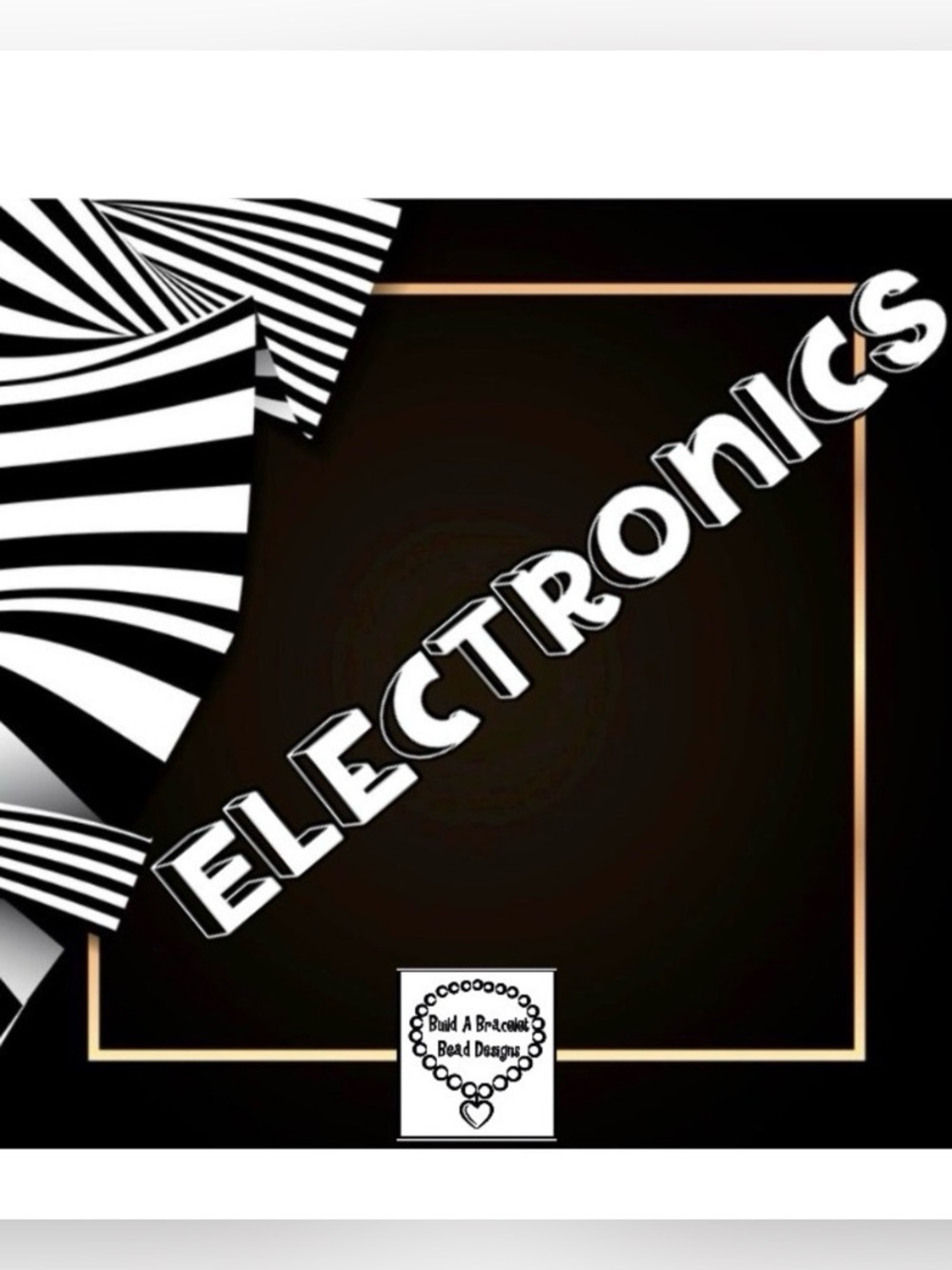 Black and White Striped Electronics Cover